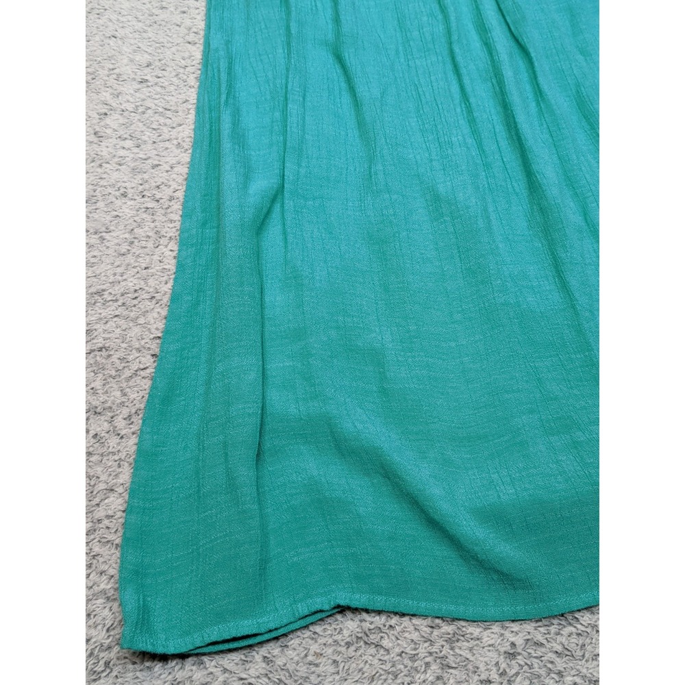 Luxology Midi Dress Teal with‎ Aztec Embroidery Medium Beachwear Western Boho - Picture 3 of 14